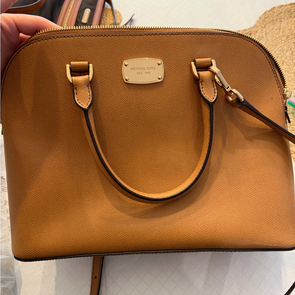 Michael Kors Camel Leather Satchel
